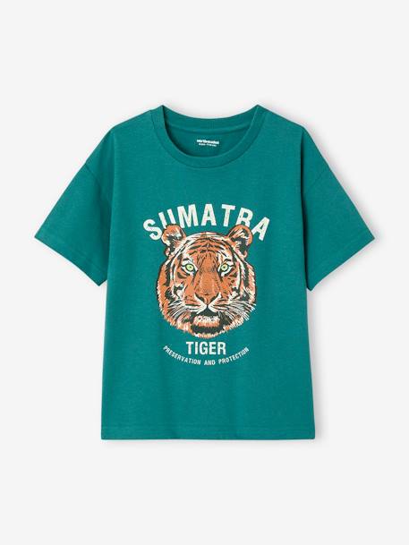 T-shirt motif tigre garçon vert sapin - vertbaudet enfant 