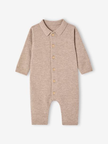 Set van wol en kasjmier + babyslofjes ENVIE DE FRAISE gemêleerd beige - vertbaudet enfant 