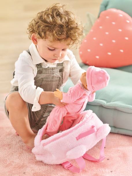 Rugzak voor poppen roze pluchen COROLLE rozen - vertbaudet enfant 