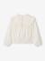 Meisjesblouse van twee materialen met Engels borduurwerk ecru - vertbaudet enfant 