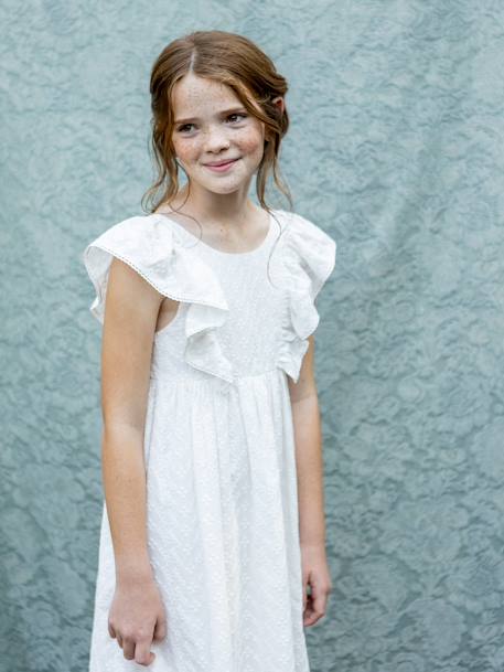 Jurk voor meisjes Simone - Cortège Plume - CYRILLUS ecru - vertbaudet enfant 