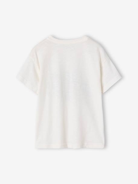 Jongensshirt met natuurmotief ecru+terracotta - vertbaudet enfant 