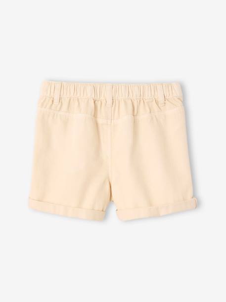 Meisjesshort met opgestikte zakken rozen+vanille - vertbaudet enfant 