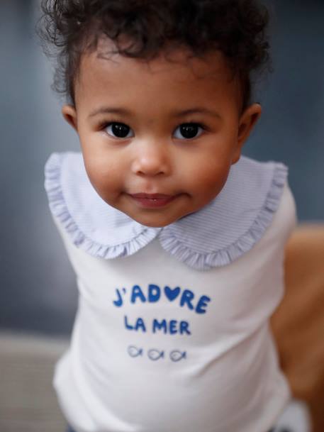Baby trui met Claudine kraag ecru - vertbaudet enfant 