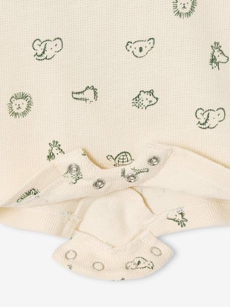 Set van 3 stuks: T-shirt + romper + knuffelbeer voor baby, te personaliseren blauw, gestreept+saliegroen - vertbaudet enfant 