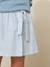 Rok-short van seersucker voor meisjes CYRILLUS blauw, gestreept - vertbaudet enfant 