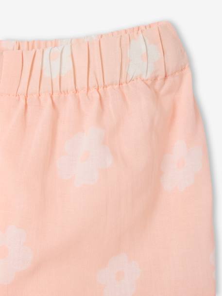 Set tanktop met print + short + haarband voor meisjes lichtroze - vertbaudet enfant 