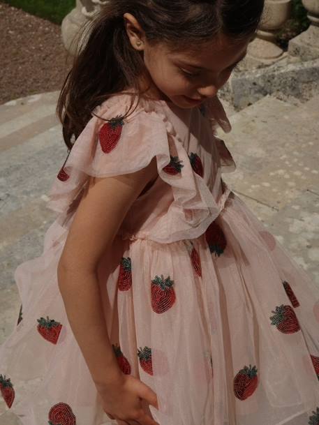 Robe à volants et sequins Yvonne rose - vertbaudet enfant 