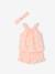 Set tanktop met print + short + haarband voor meisjes lichtroze - vertbaudet enfant 