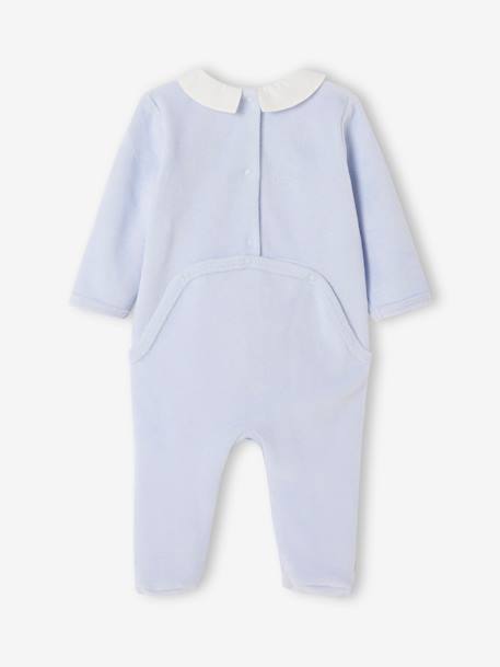 Pyjama bébé en velours personnalisable bleu ciel - vertbaudet enfant 