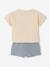 Ensemble bébé chemise rayée effet lin + short en gaze bleu grisé - vertbaudet enfant 