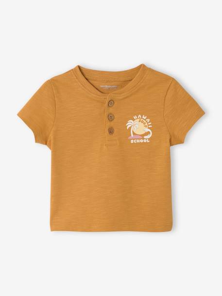 T-shirt voor babyjongens met print okergeel - vertbaudet enfant 