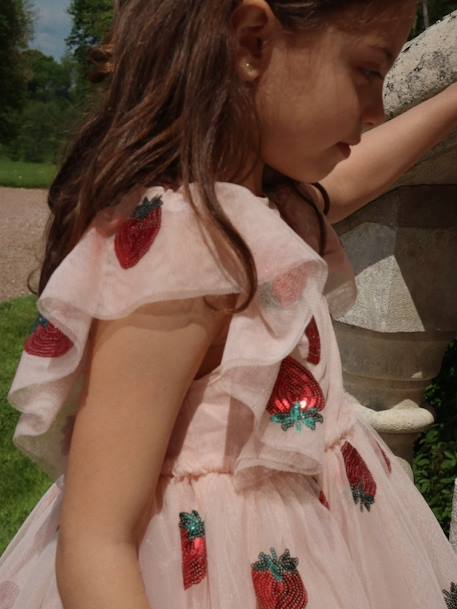 Robe à volants et sequins Yvonne rose - vertbaudet enfant 