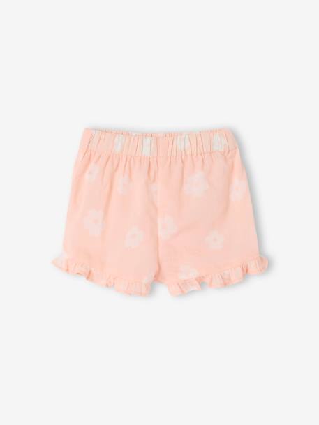Set tanktop met print + short + haarband voor meisjes lichtroze - vertbaudet enfant 