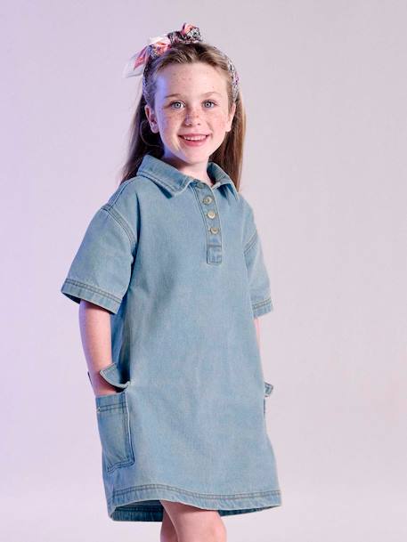 Robe en jean fille bleu clair - vertbaudet enfant 