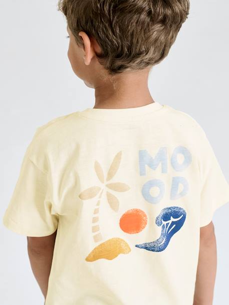 T-shirt garçon maxi motif dos écru+vert sauge - vertbaudet enfant 