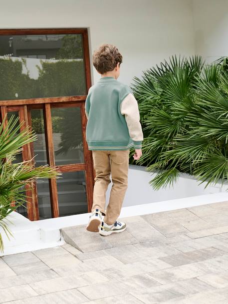 Sweat garçon molleton style teddy badge en bouclettes. anthracite+marine+vert émeraude+vert sapin - vertbaudet enfant 
