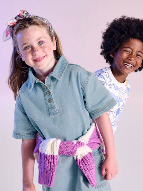 Robe en jean fille bleu clair - vertbaudet enfant 