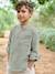Chemise en gaze de coton personnalisable garçon manches retroussables écru+vert d'eau - vertbaudet enfant 
