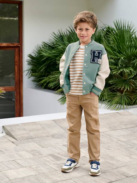 Sweat garçon molleton style teddy badge en bouclettes. anthracite+marine+vert émeraude+vert sapin - vertbaudet enfant 