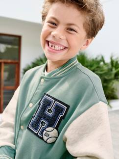 -Sweat garçon molleton style teddy badge en bouclettes.