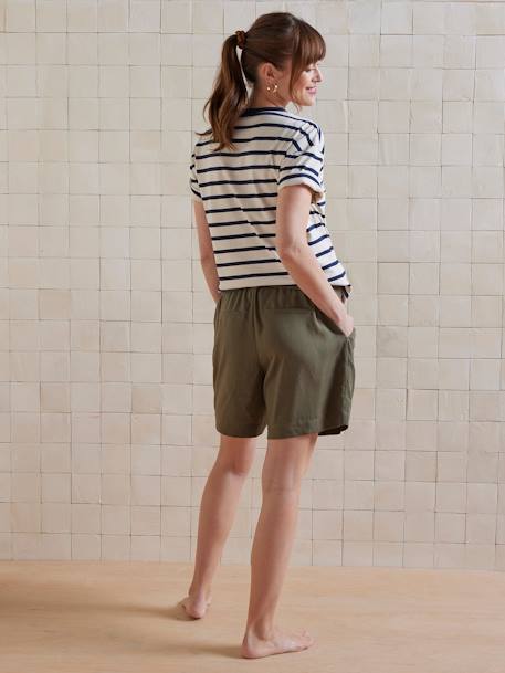 Zwangerschapsbroek met band van lyocell kaki - vertbaudet enfant 