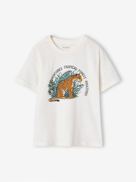 Jongensshirt met natuurmotief ecru+terracotta - vertbaudet enfant 