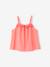 Pyjashort fille volant brodé corail - vertbaudet enfant 