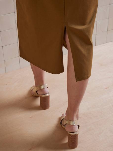 Robe longue de grossesse en jersey lourd coton bio* olive - vertbaudet enfant 