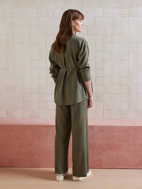 2-delige homewear set voor zwangerschap en borstvoeding olijf - vertbaudet enfant 