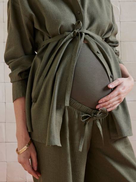 2-delige homewear set voor zwangerschap en borstvoeding olijf - vertbaudet enfant 