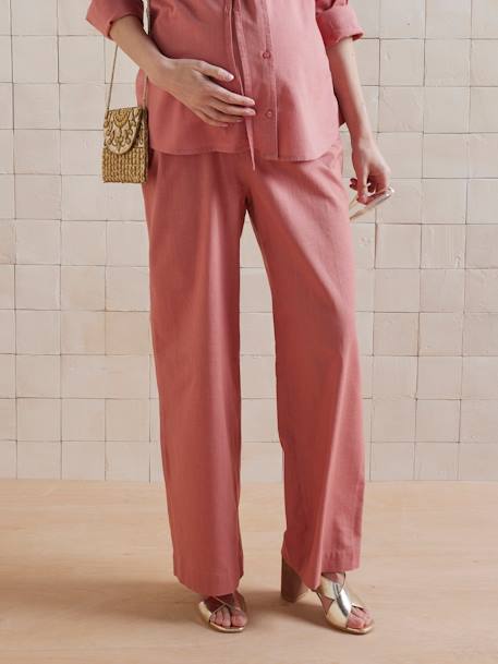 Pantalon de grossesse large effet lin tomette - vertbaudet enfant 