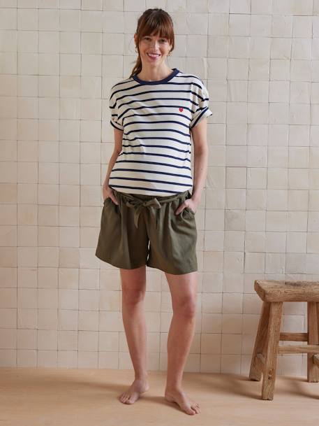 Short de grossesse avec bandeau en lyocell kaki - vertbaudet enfant 