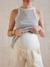 Pantalon de grossesse droit en gaze de coton sable - vertbaudet enfant 