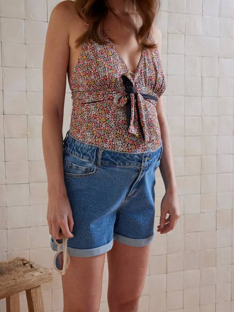 Denim short in mom style Before and After stone - vertbaudet enfant 