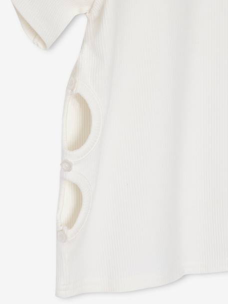 T-shirt fille ajouré côtés écru - vertbaudet enfant 
