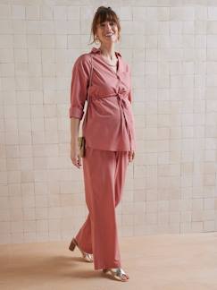 -Pantalon de grossesse large effet lin