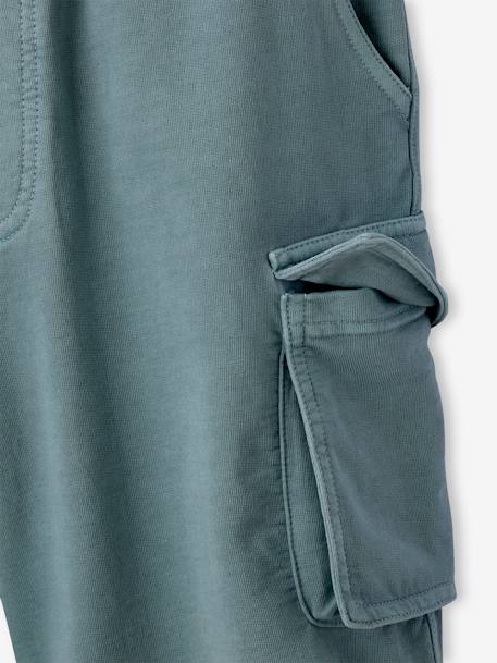 Bermuda van badstof voor jongens JONEN blauwgroen - vertbaudet enfant 