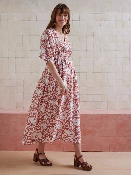 Robe longue cache-coeur grossesse et allaitement tomette - vertbaudet enfant 