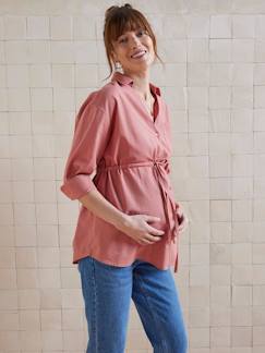 Zwangerschapskleding-Overhemd, tuniek-Vertbaudet linnen blouse voor zwangerschap en borstvoeding