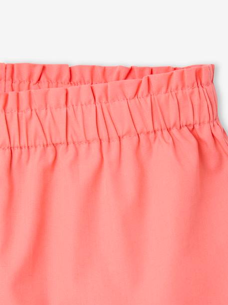 Pyjashort fille volant brodé corail - vertbaudet enfant 
