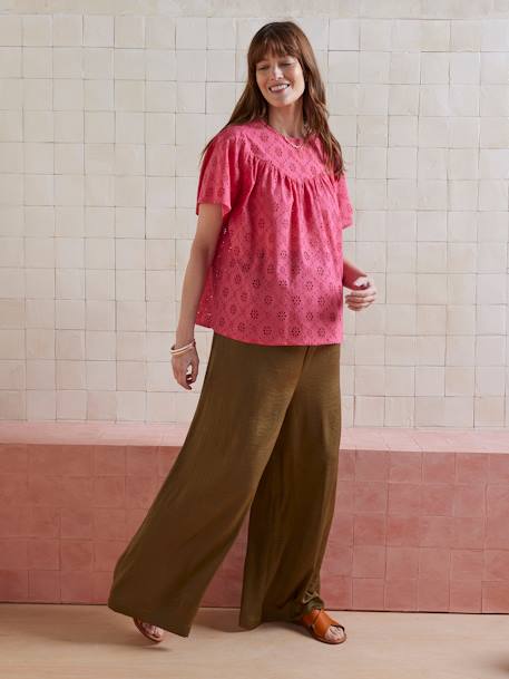 Blouse de grossesse broderie anglaise framboise - vertbaudet enfant 