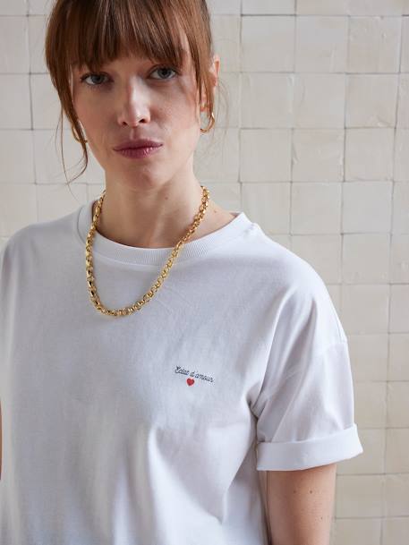 T-shirt de grossesse uni en coton blanc - vertbaudet enfant 