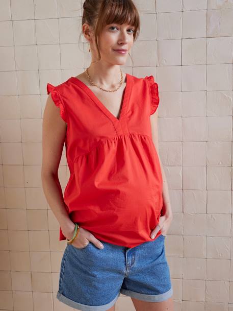 Blouse sans manches de grossesse voile de coton grenadine+noir - vertbaudet enfant 