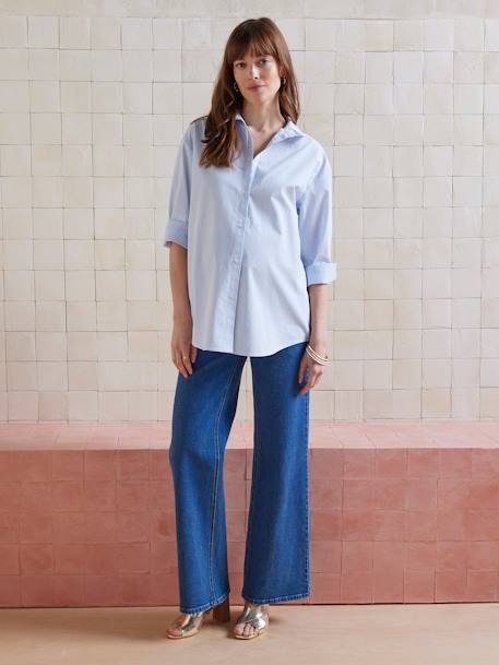 Chemise oversize rayée grossesse et allaitement bleu pâle - vertbaudet enfant 