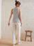 Pantalon de grossesse droit en gaze de coton sable - vertbaudet enfant 
