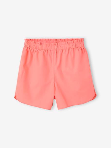 Pyjashort fille volant brodé corail - vertbaudet enfant 