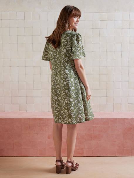 Robe courte fluide imprimée de grossesse olive - vertbaudet enfant 