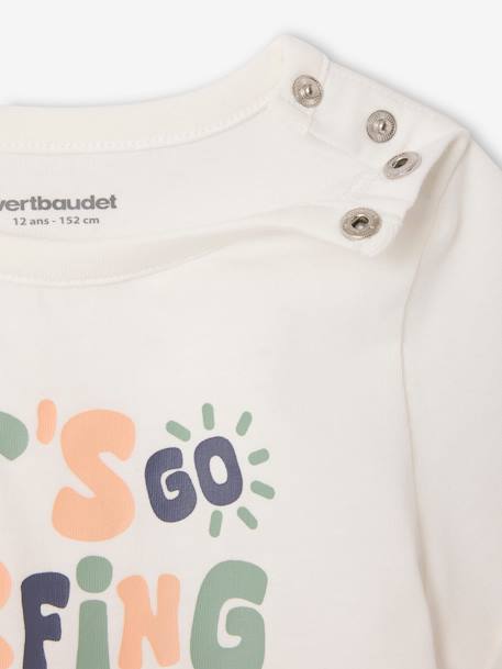T-shirt met print + korte broek voor baby indigoblauw+karamel - vertbaudet enfant 