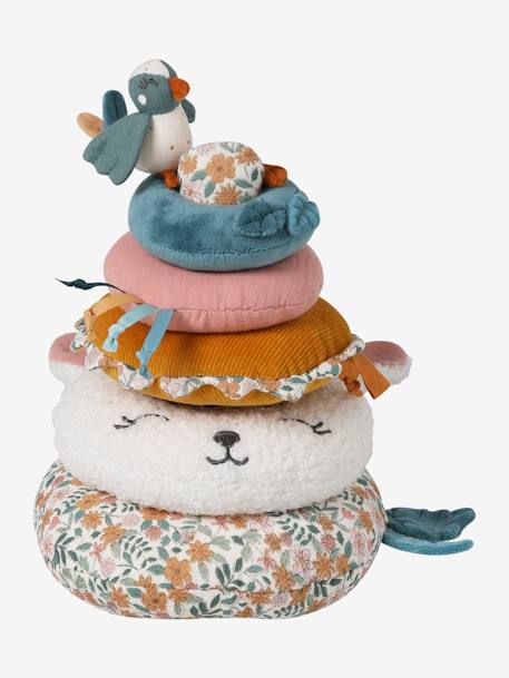 Tour à empiler en tissu RETRO FLOWER jaune - vertbaudet enfant 